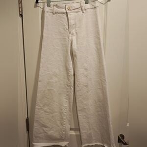 Zara girls white wide leg sailor jeans size 10